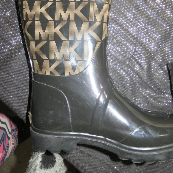 Michael Kors Signature Logo Monogram All Weather Rain Snow Rubber boots size 6 - Picture 6 of 10